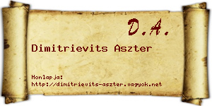 Dimitrievits Aszter névjegykártya